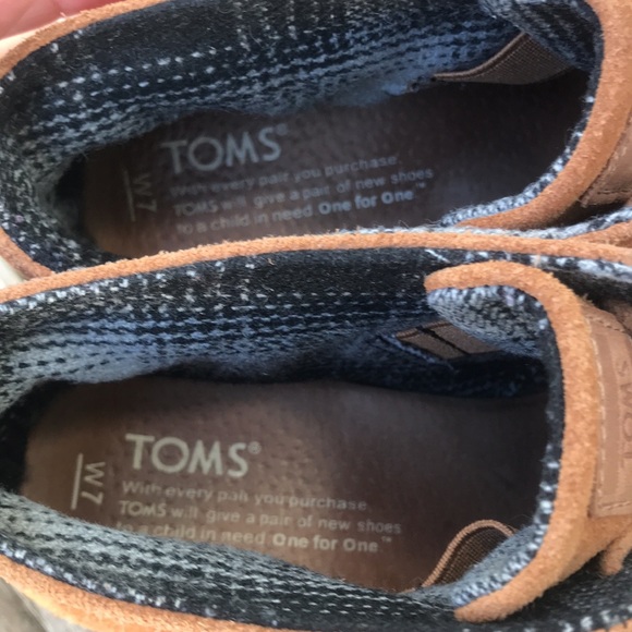 Toms ankle booties wedge with plaid lining size 7 - Picture 6 of 6